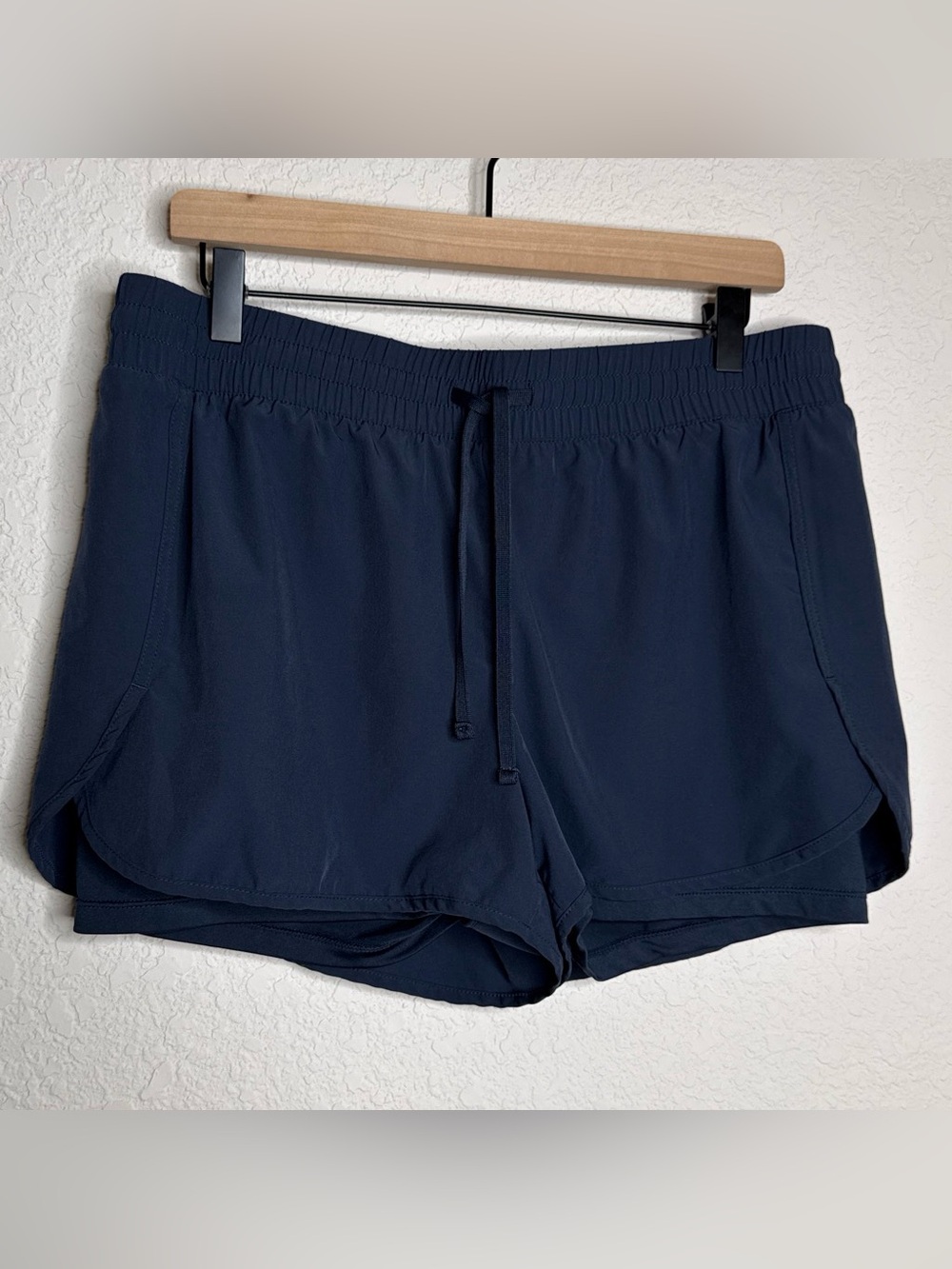 Velocity Navy Double Layer Running Shorts w/ Liner Sz XL Gym Gorpcore Athleisure